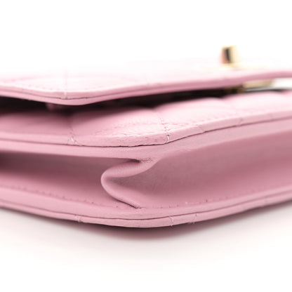 Chanel Lambskin Quilted Trendy CC Wallet On Chain WOC Pink 10 of 12