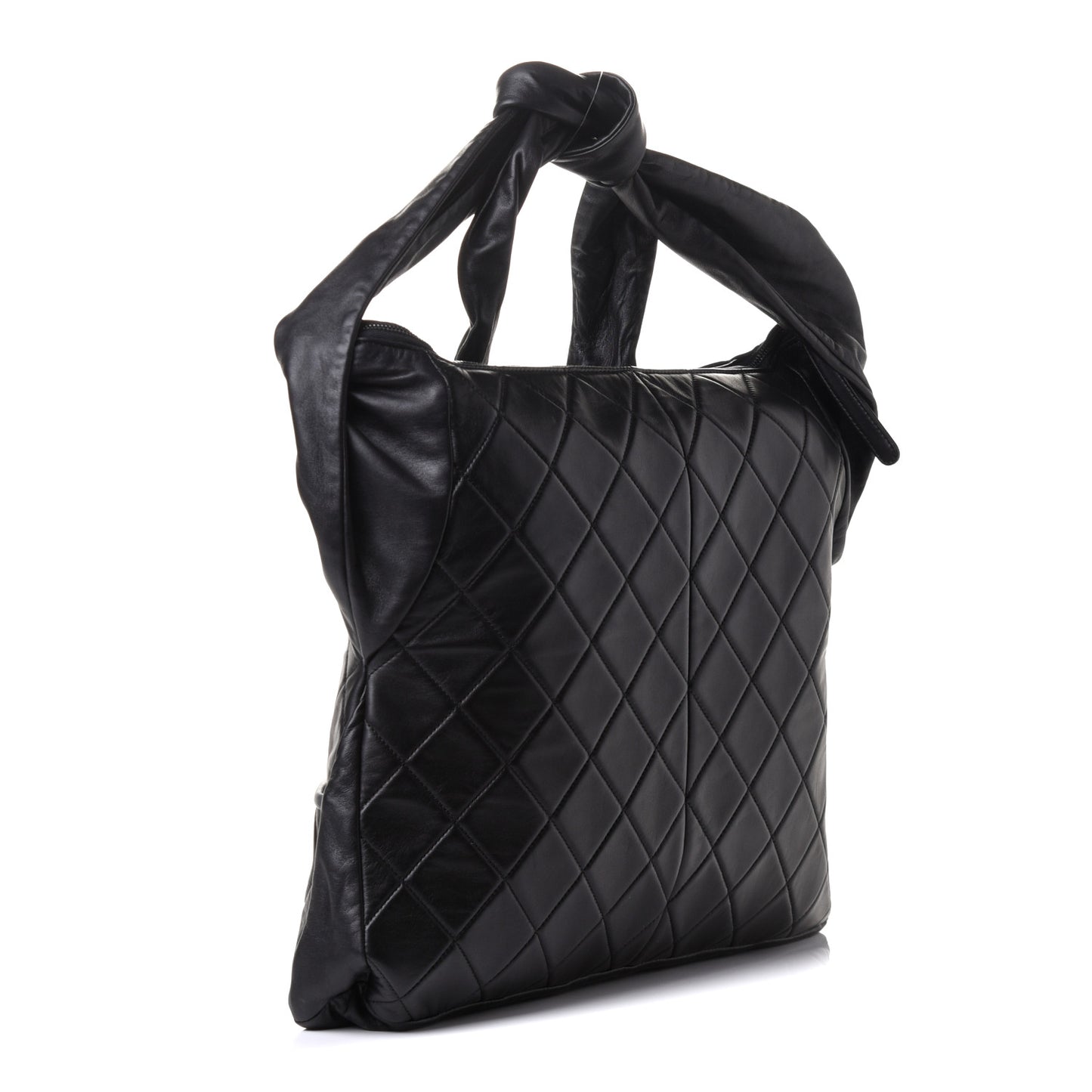 Lambskin Quilted Large Girl Bag Black