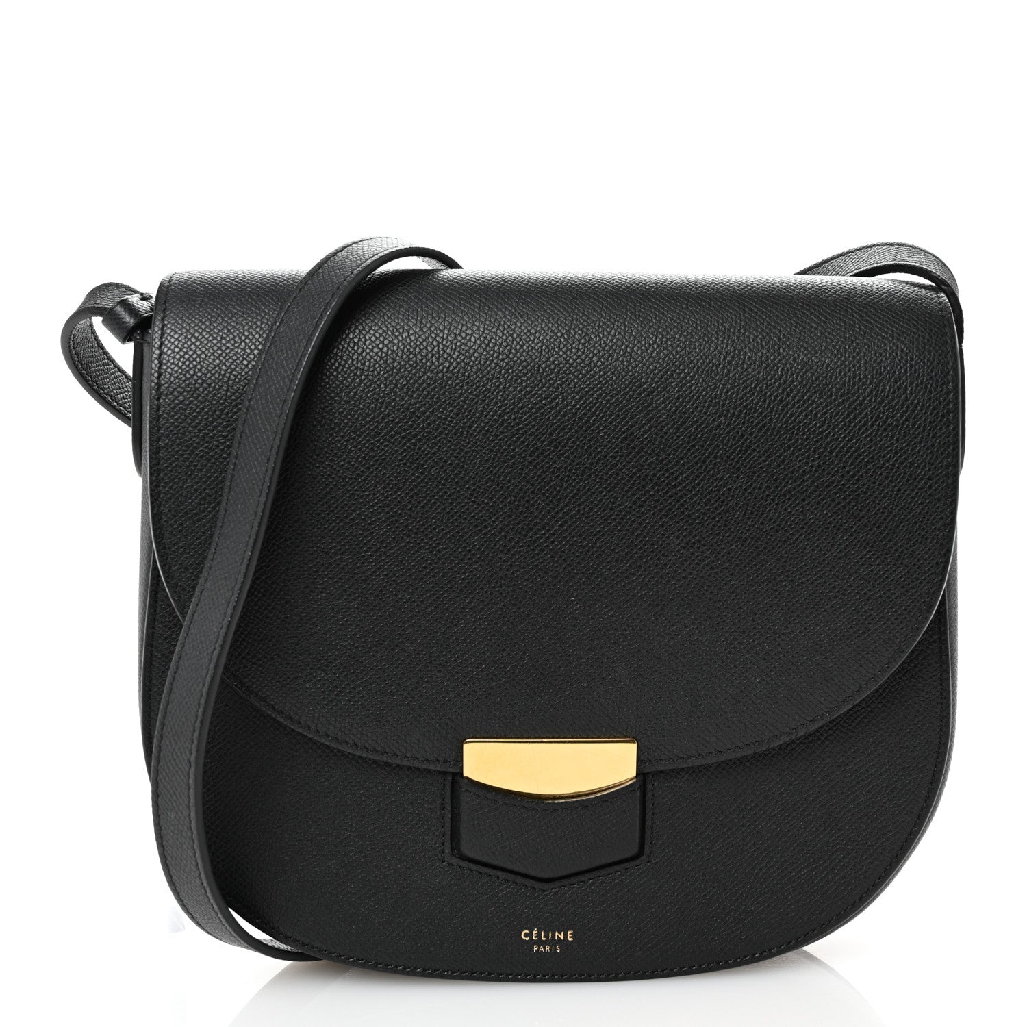 Celine Grained Calfskin Compact Trotteur Black 1 of 10