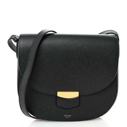Celine Grained Calfskin Compact Trotteur Black 1 of 10