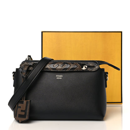 Fendi Vitello Dolce Bi-Color FF 1974 Embossed Mini By The Way Boston Bag Black Maya 10 of 10