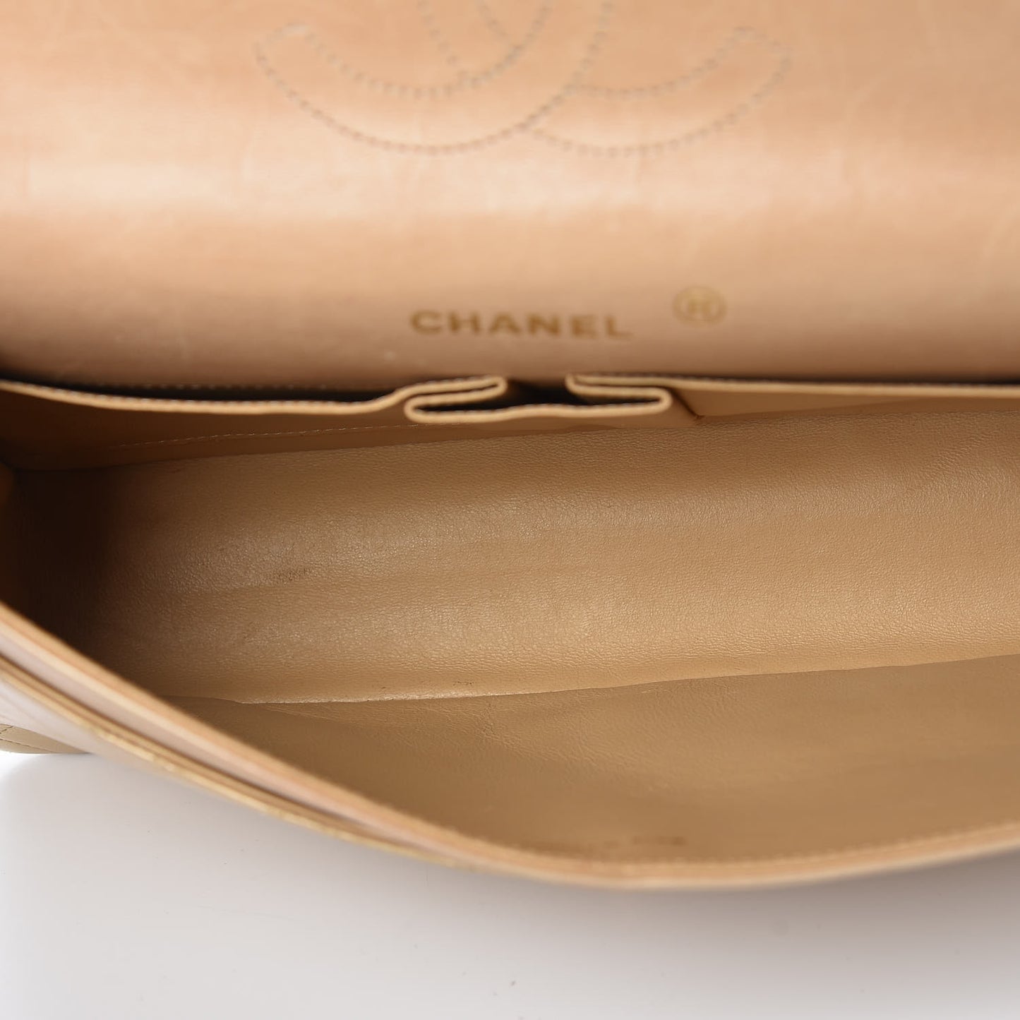 Lambskin Quilted Medium Bijoux Chain Double Flap Beige