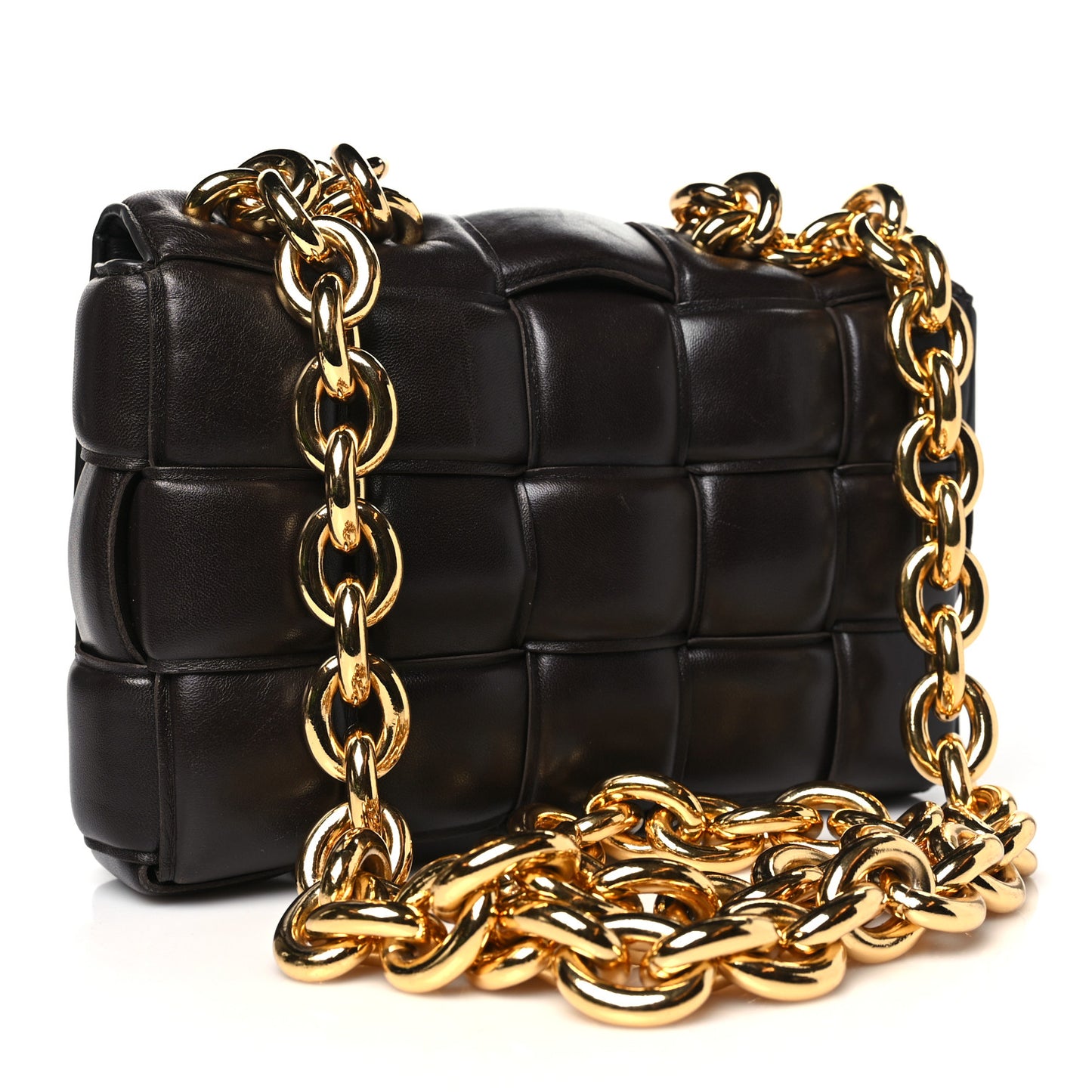 Lambskin Maxi Intreccio Padded Chain Cassette Crossbody Bag Fondant