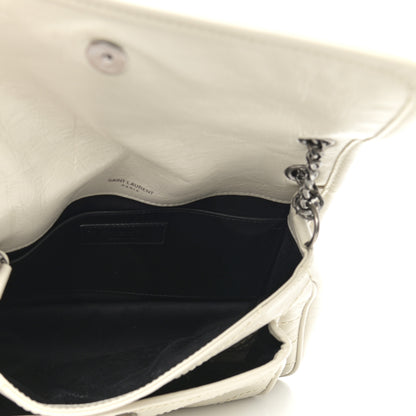 Saint Laurent Crinkled Calfskin Matelasse Monogram Baby Niki Chain Satchel Blanc Vintage 5 of 12