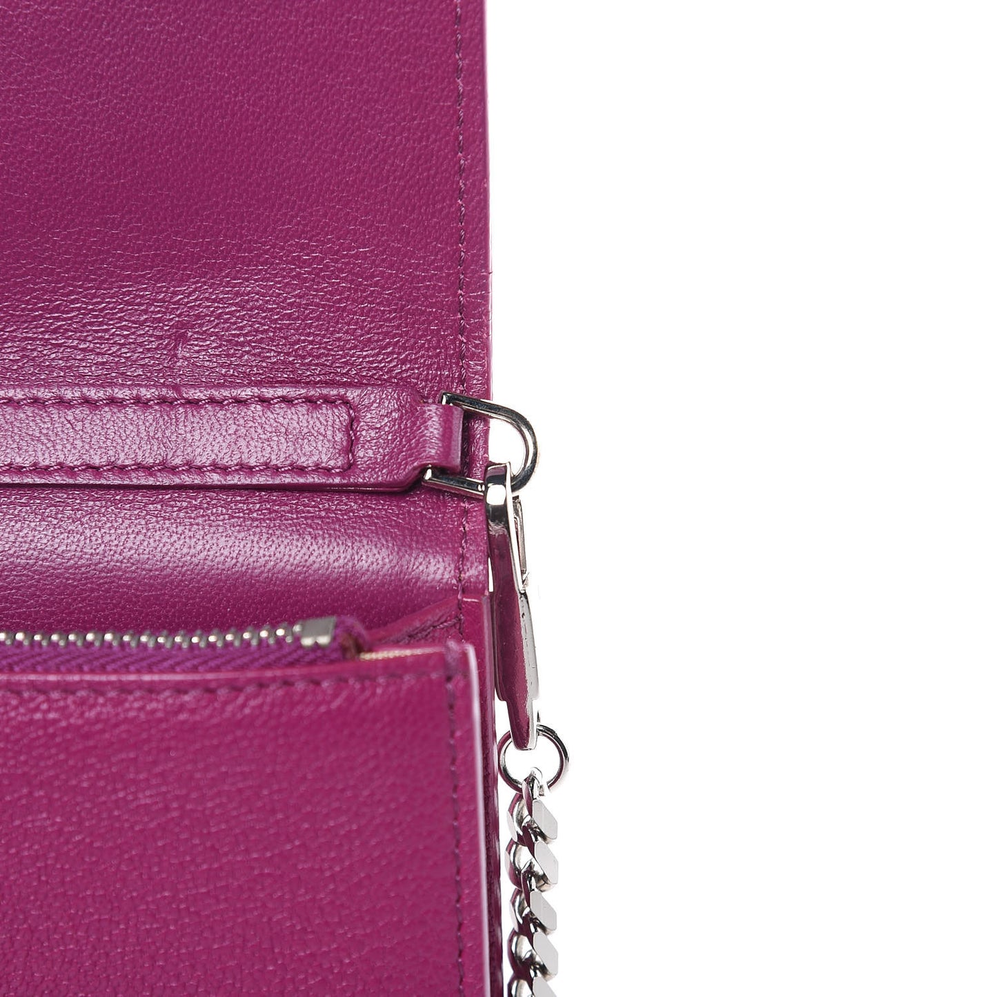 Sugar Goatskin Pandora Chain Wallet Orchid Purple