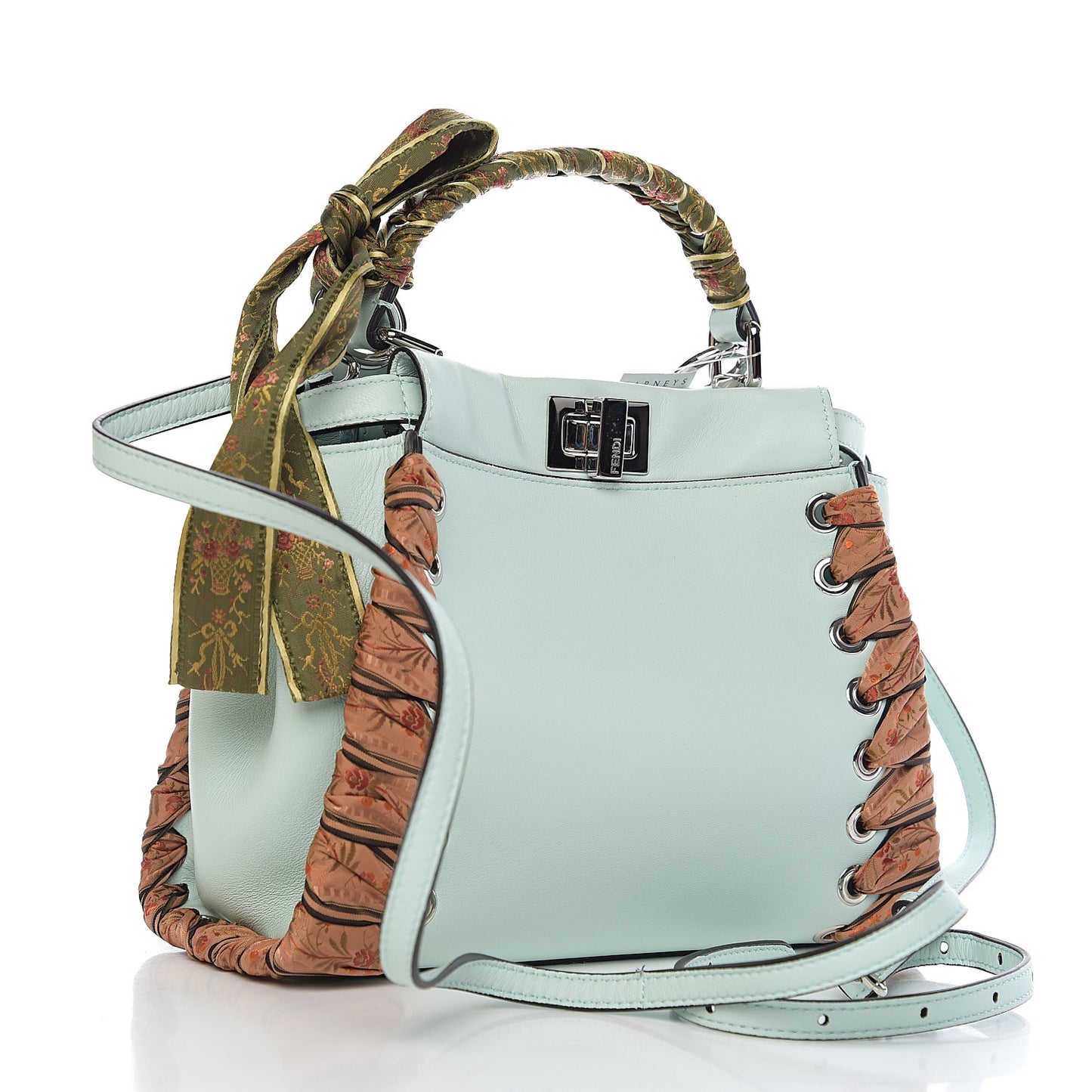 Nappa Ribbon Lace Up Mini Peekaboo Iconic Satchel Fairy Green