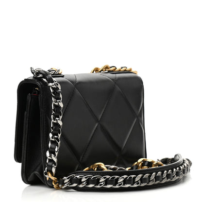 Chanel Lambskin Quilted Chanel 19 Wallet On Chain WOC Black 3 of 12