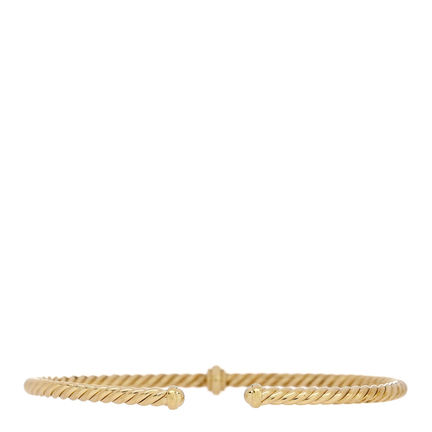 18K Yellow Gold Diamond 3mm Cablespira Single Station Bracelet