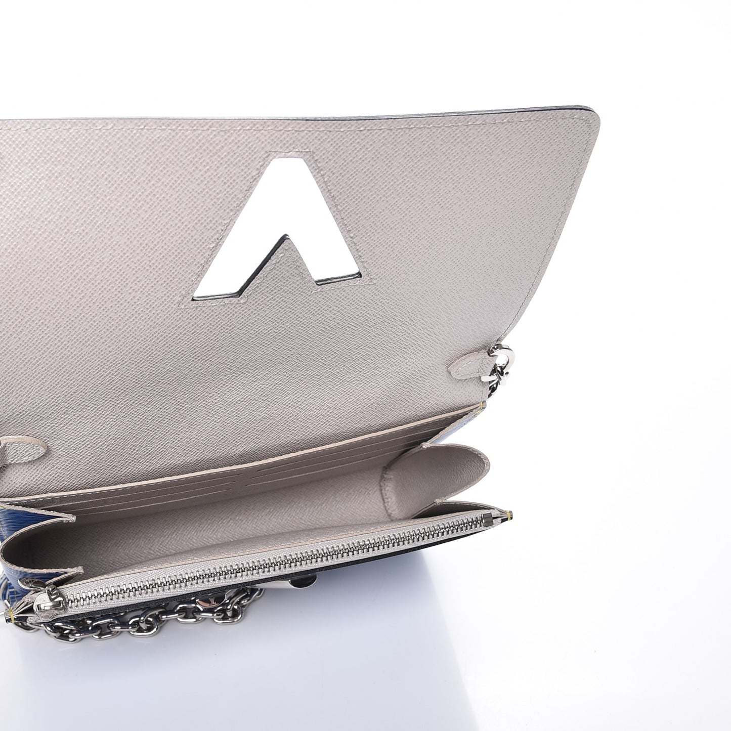 Epi Twist Chain Wallet Denim Light