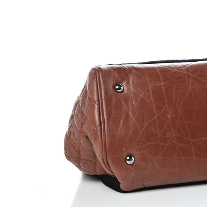 Chanel Aged Calfskin Pony Hair Quilted Miss Pony Bowler Brown 5 of 14
