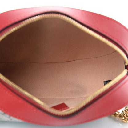 Gucci GG Supreme Monogram Blooms Mini Chain Shoulder Bag Beige Blue Navy Hibiscus Red 5 of 12