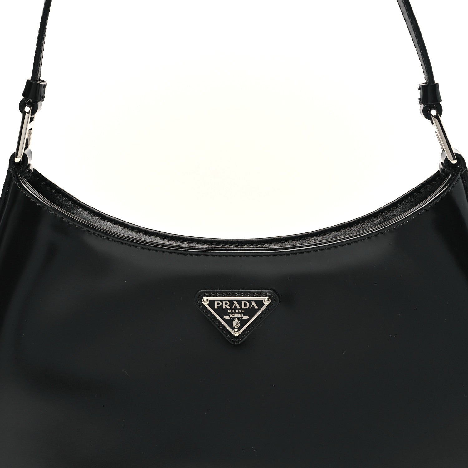 Prada Spazzolato Cleo Shoulder Bag Black 7 of 10