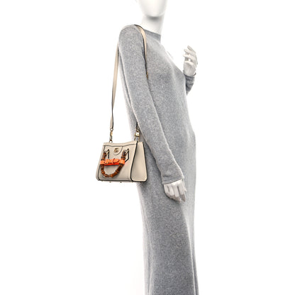 Gucci Wonka Grain Calfskin Mini Diana Tote Bag Mystic White Orange Fluo 2 of 12