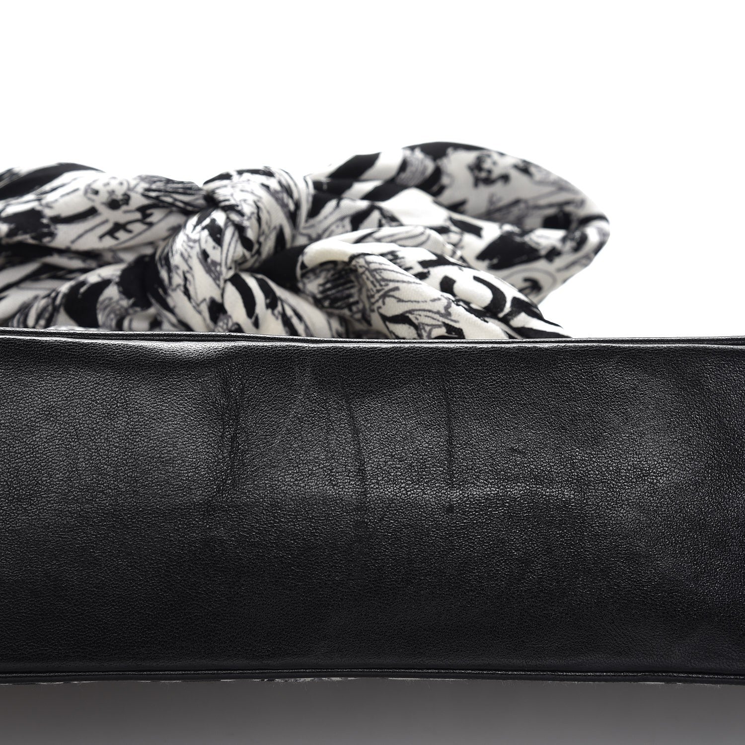 Chanel Silk Lambskin Coco Mademoiselle Scarf Flap Bag White Black 11 of 13