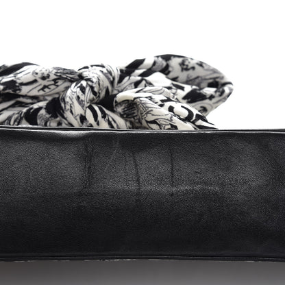 Chanel Silk Lambskin Coco Mademoiselle Scarf Flap Bag White Black 11 of 13