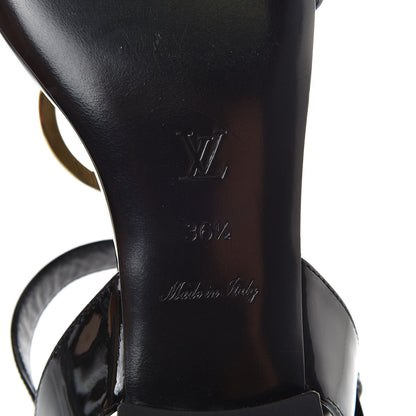 Louis Vuitton Patent Logo Flat Sandals 36.5 Black 6 of 9
