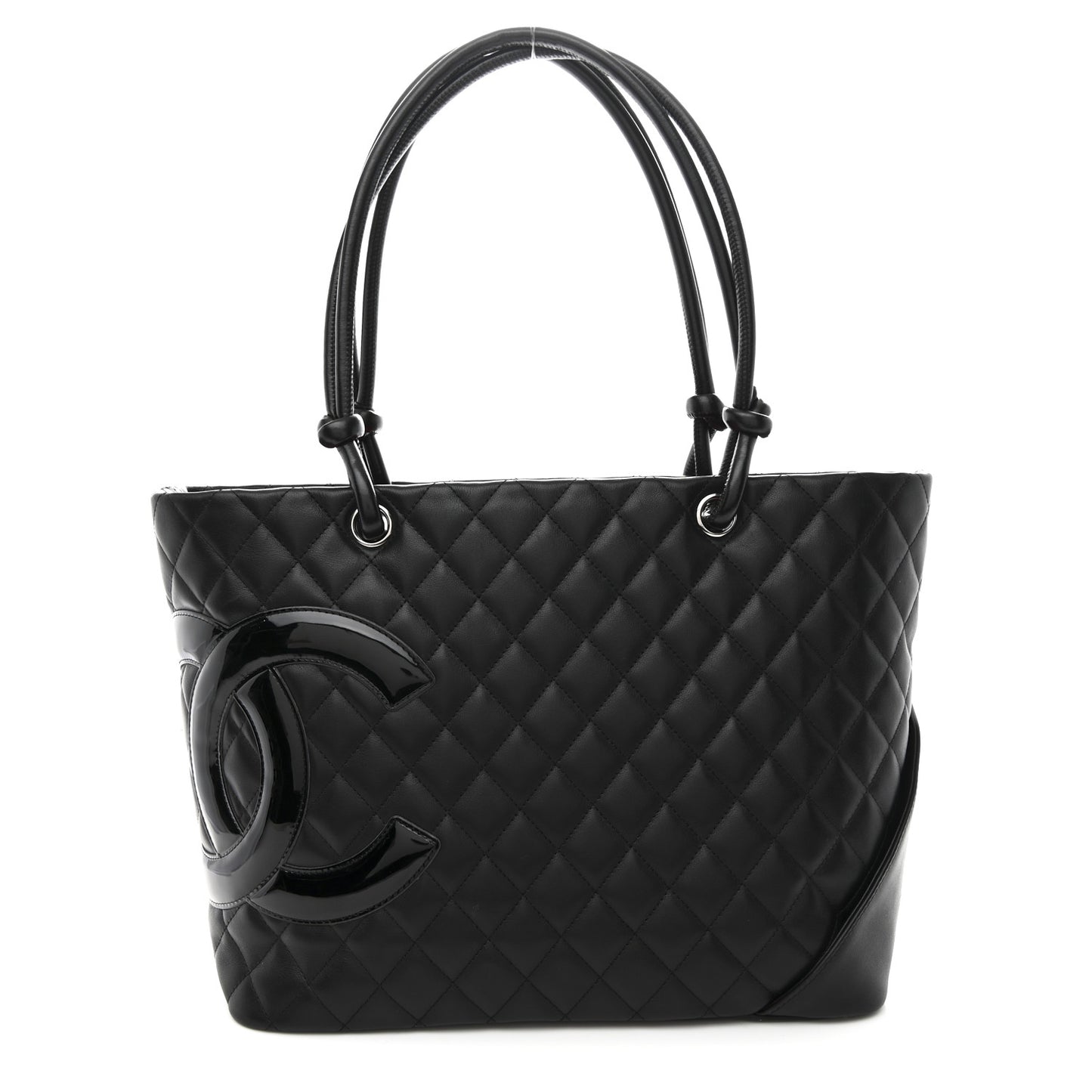 Calfskin Quilted Large Cambon Tote Black