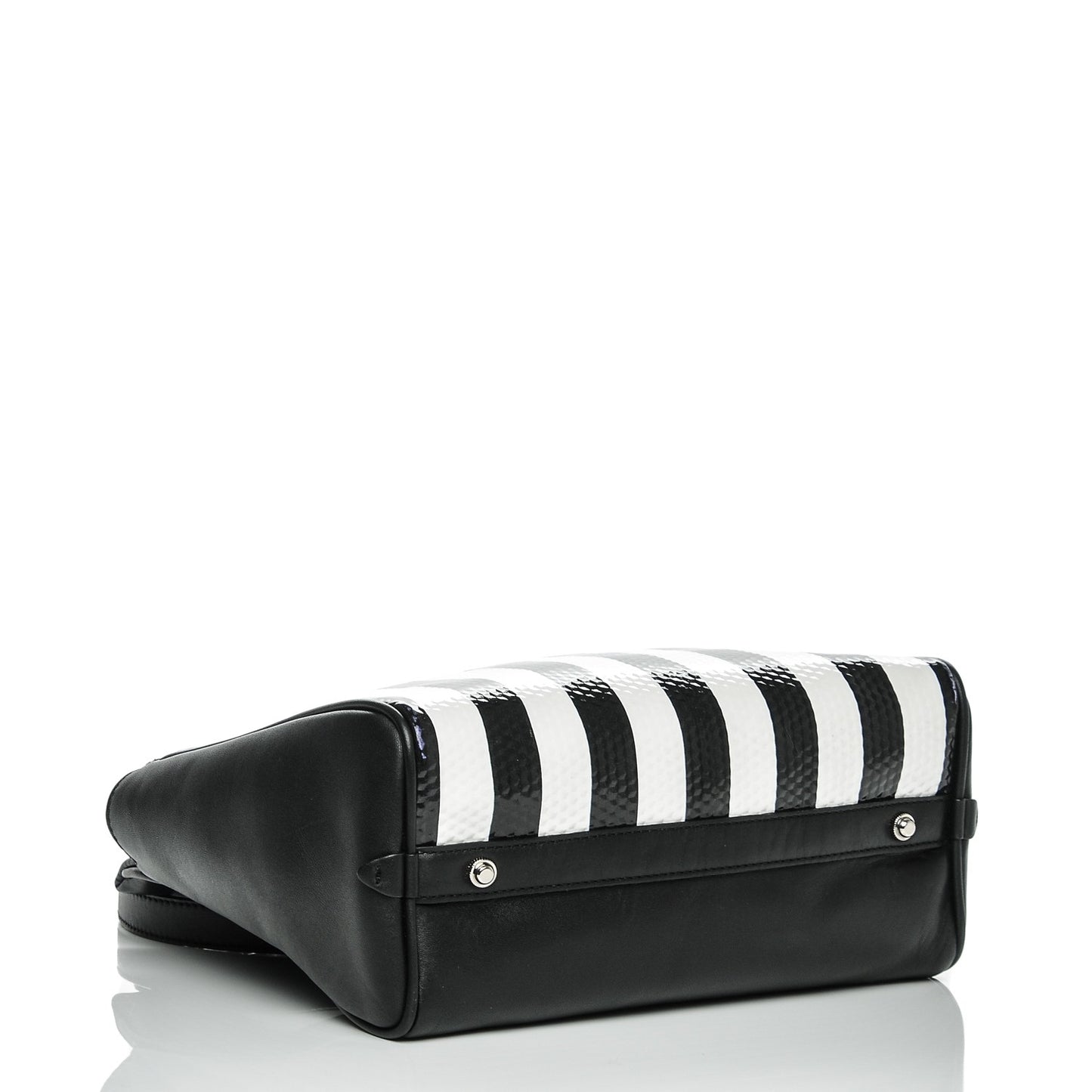 3.1 Calfskin Medium Striped Ryder Satchel Black White