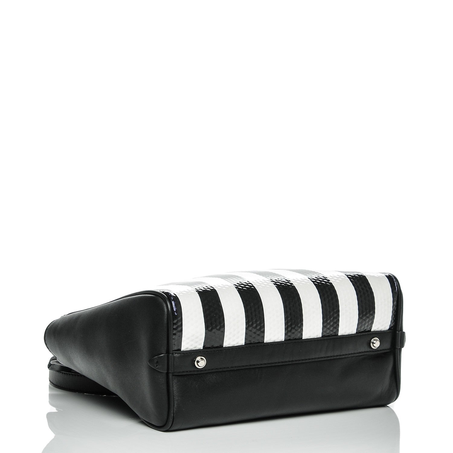 3.1 Phillip Lim 3.1 Calfskin Medium Striped Ryder Satchel Black White 5 of 8