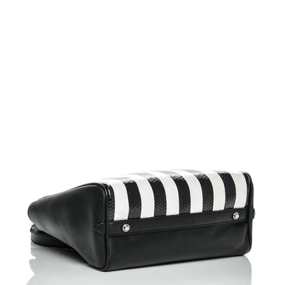 3.1 Phillip Lim 3.1 Calfskin Medium Striped Ryder Satchel Black White 5 of 8