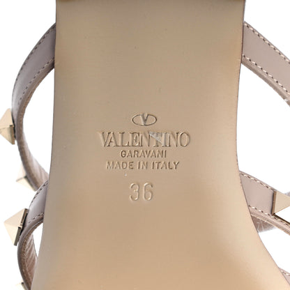 Valentino Garavani Pebbled Calfskin Rockstud Flat Cage Mules 36 Poudre 6 of 8