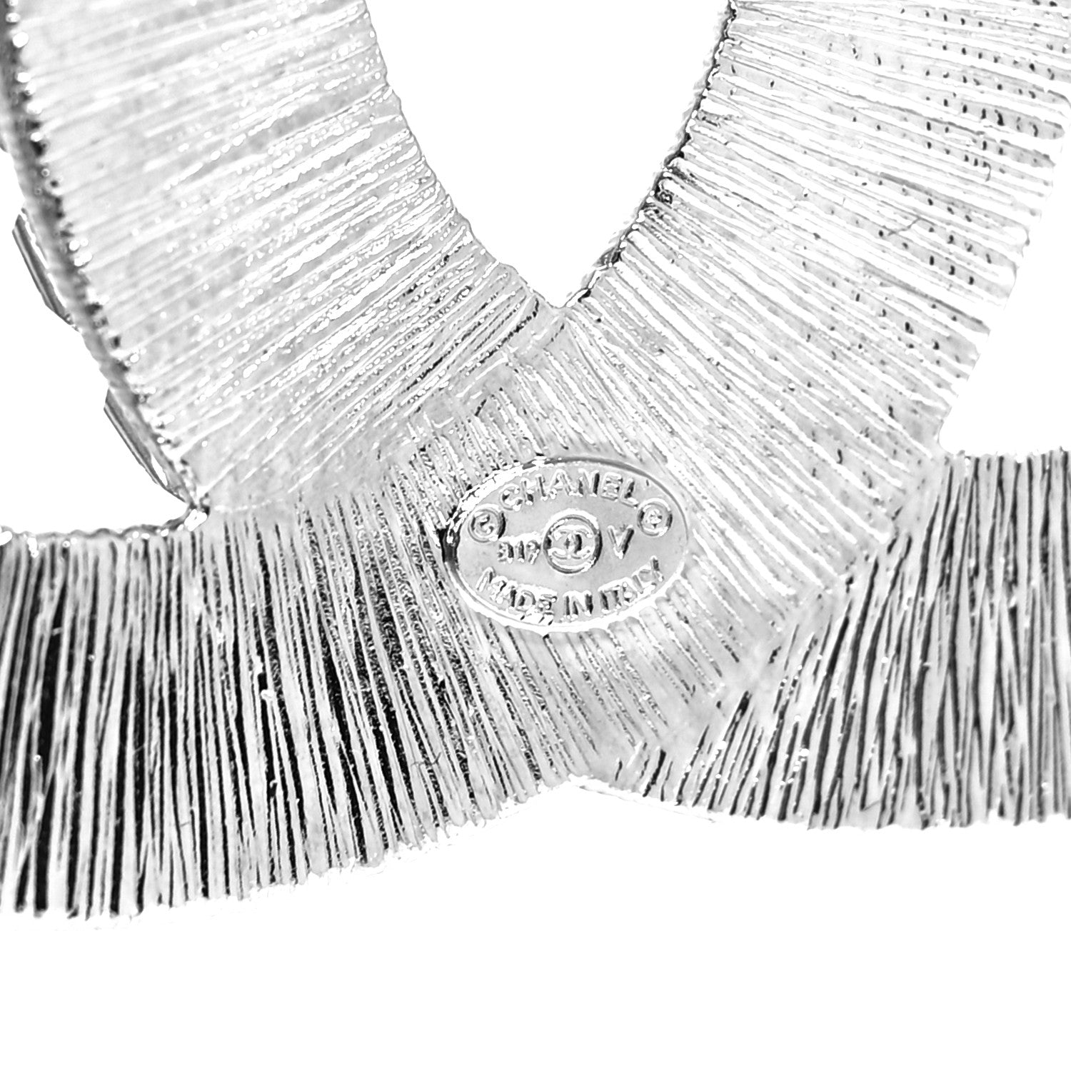 Chanel Baguette Crystal CC Brooch Silver 4 of 4