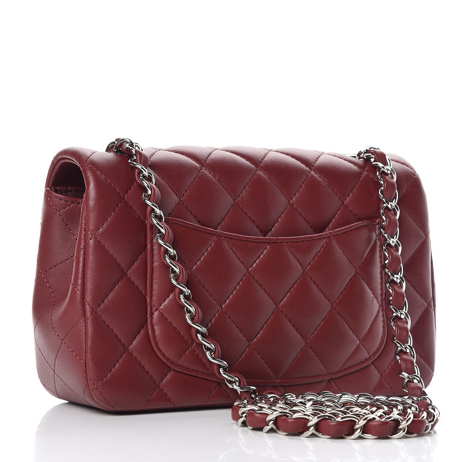 Chanel Lambskin Quilted Mini Rectangular Flap Burgundy 3 of 9