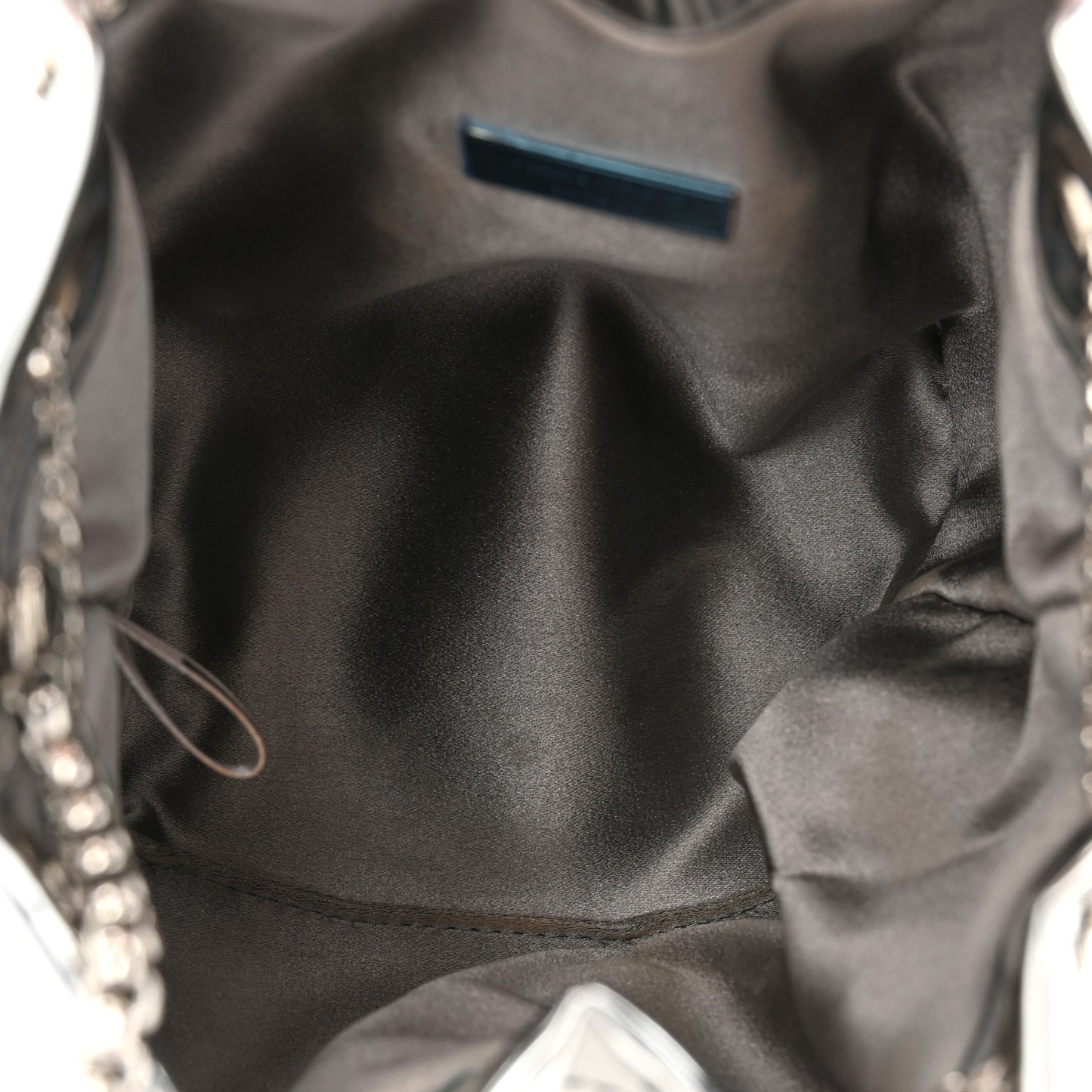 Metallic Patent Bon Bon Bag Silver