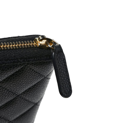 Chanel Caviar Quilted Large Gusset Zip Around Wallet Black 10 of 10