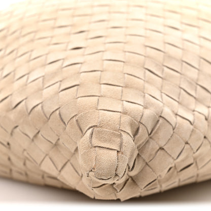 Bottega Veneta Suede Intrecciato Large Hop Ecru 8 of 9