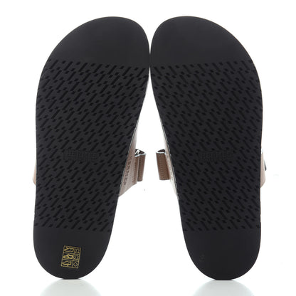 Hermes Calfskin Mens Chypre Sandals 42 Gold 4 of 4
