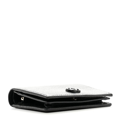 Gucci Dollar Calfskin Enamel Monochrome GG Marmont Card Case Black 4 of 7