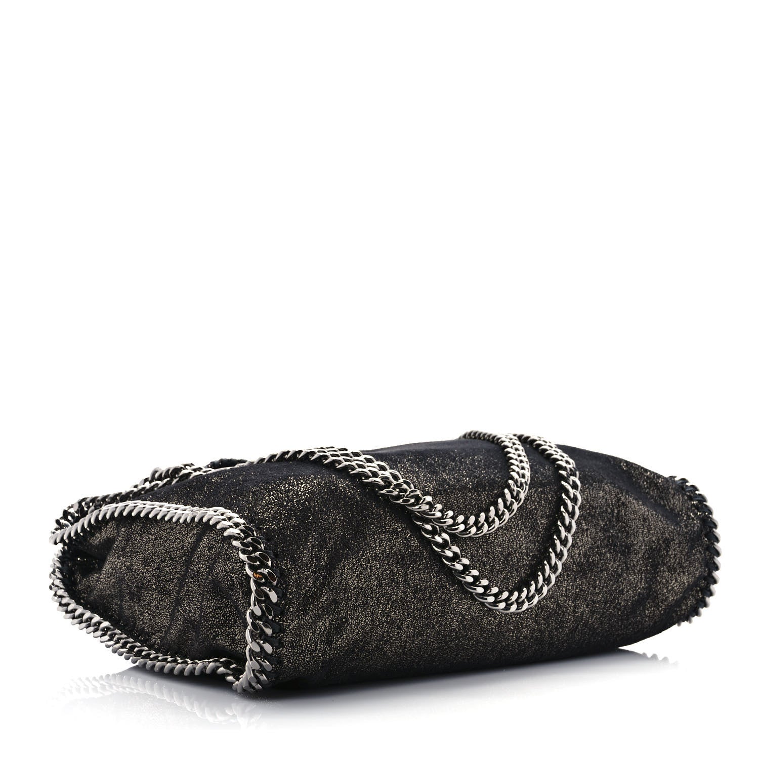 Stella McCartney Metallic Shaggy Deer Falabella Fold Over Tote Black 3 of 8