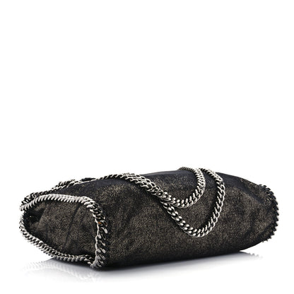 Stella McCartney Metallic Shaggy Deer Falabella Fold Over Tote Black 3 of 8
