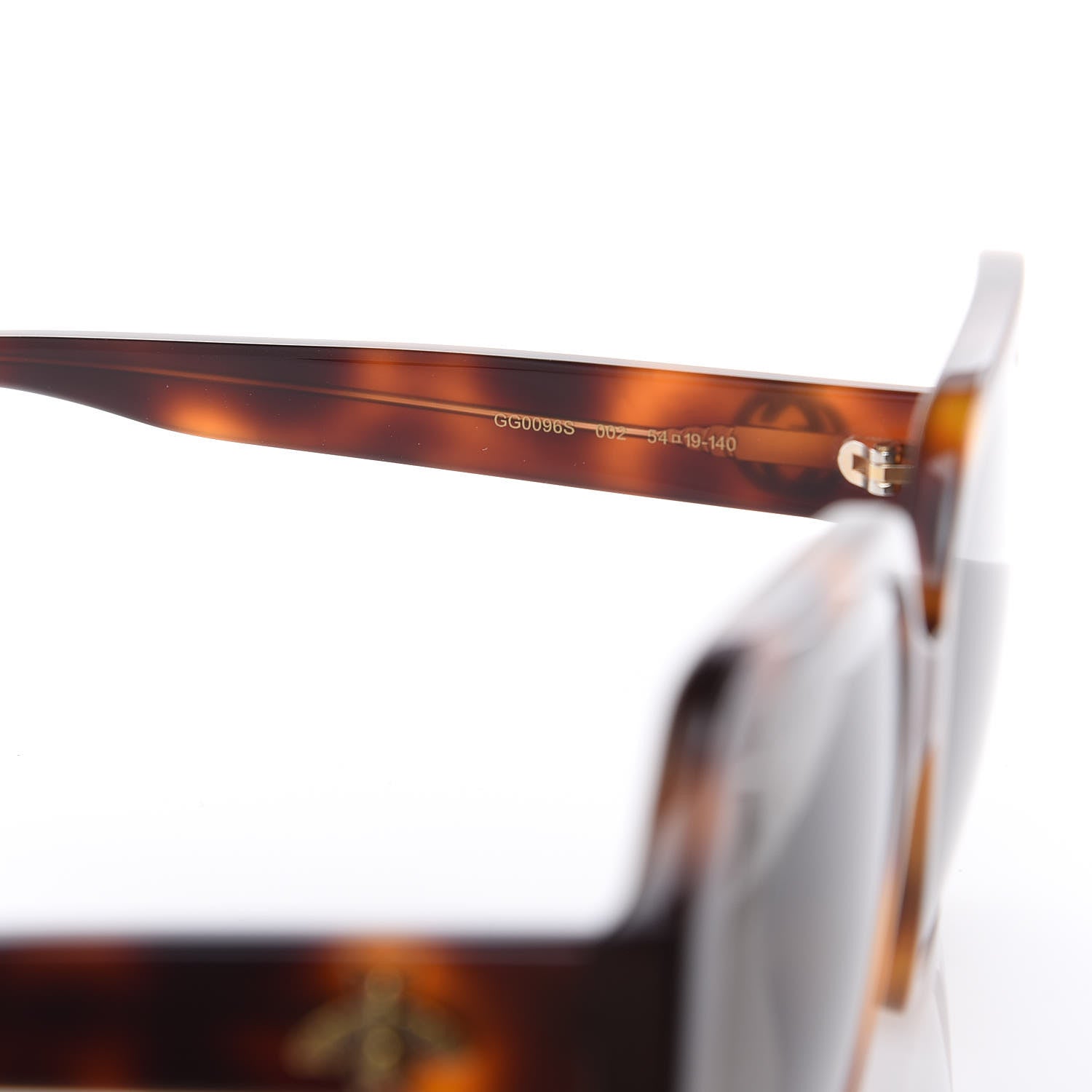 Gucci Acetate Square Frame GG0096S Sunglasses Tortoise 6 of 6