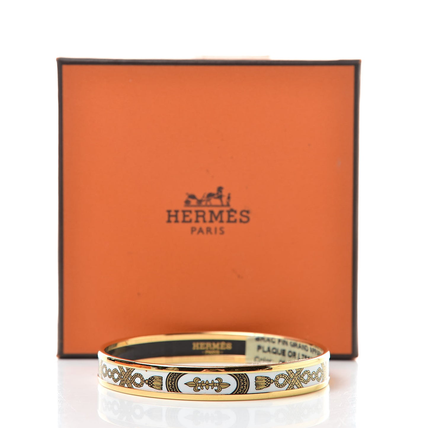 Enamel Printed Grand Apparat Narrow Bracelet 65 White