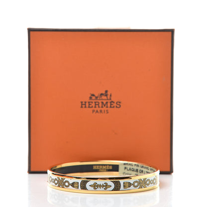 Hermes Enamel Printed Grand Apparat Narrow Bracelet 65 White 5 of 5