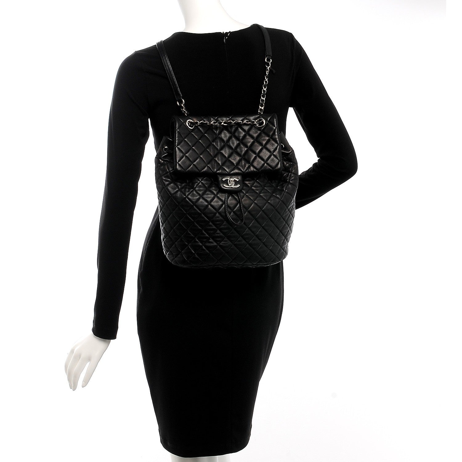 Chanel Lambskin Quilted Large Urban Spirit Backpack Black 2 of 8