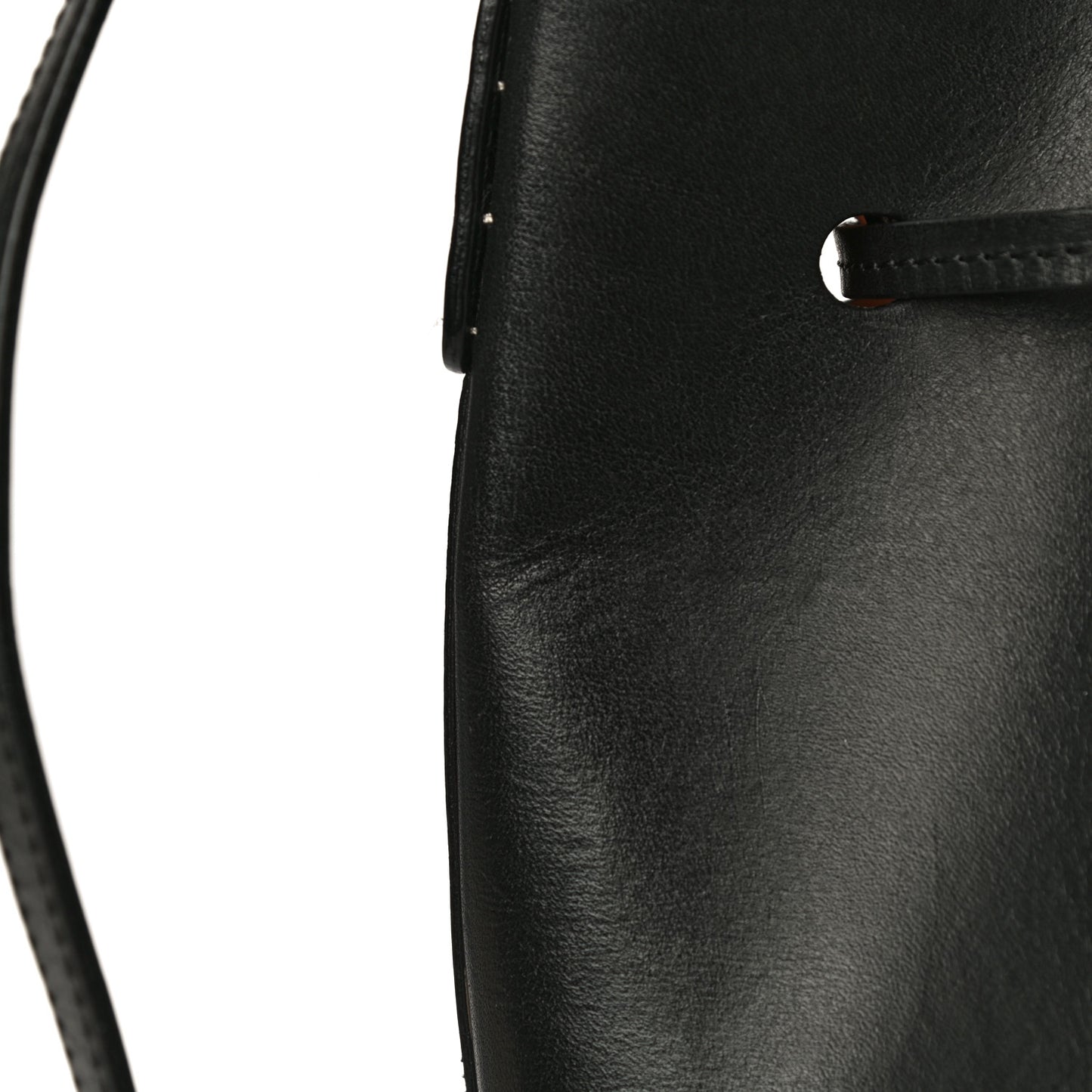 Vegetable Tanned Calfskin Bucket Bag Black Ballerina