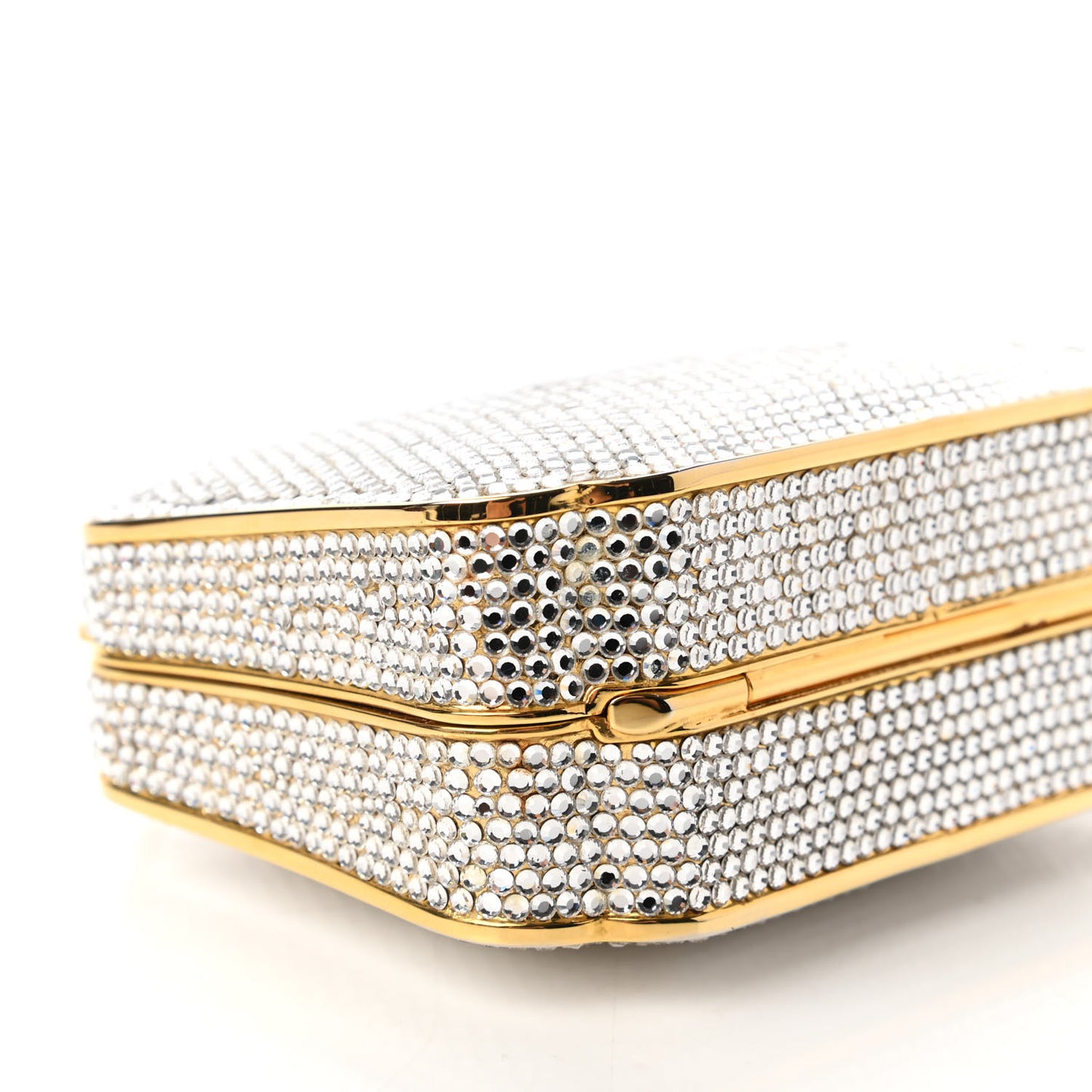 Swarovski Crystal Minaudiere Clutch Gold Silver