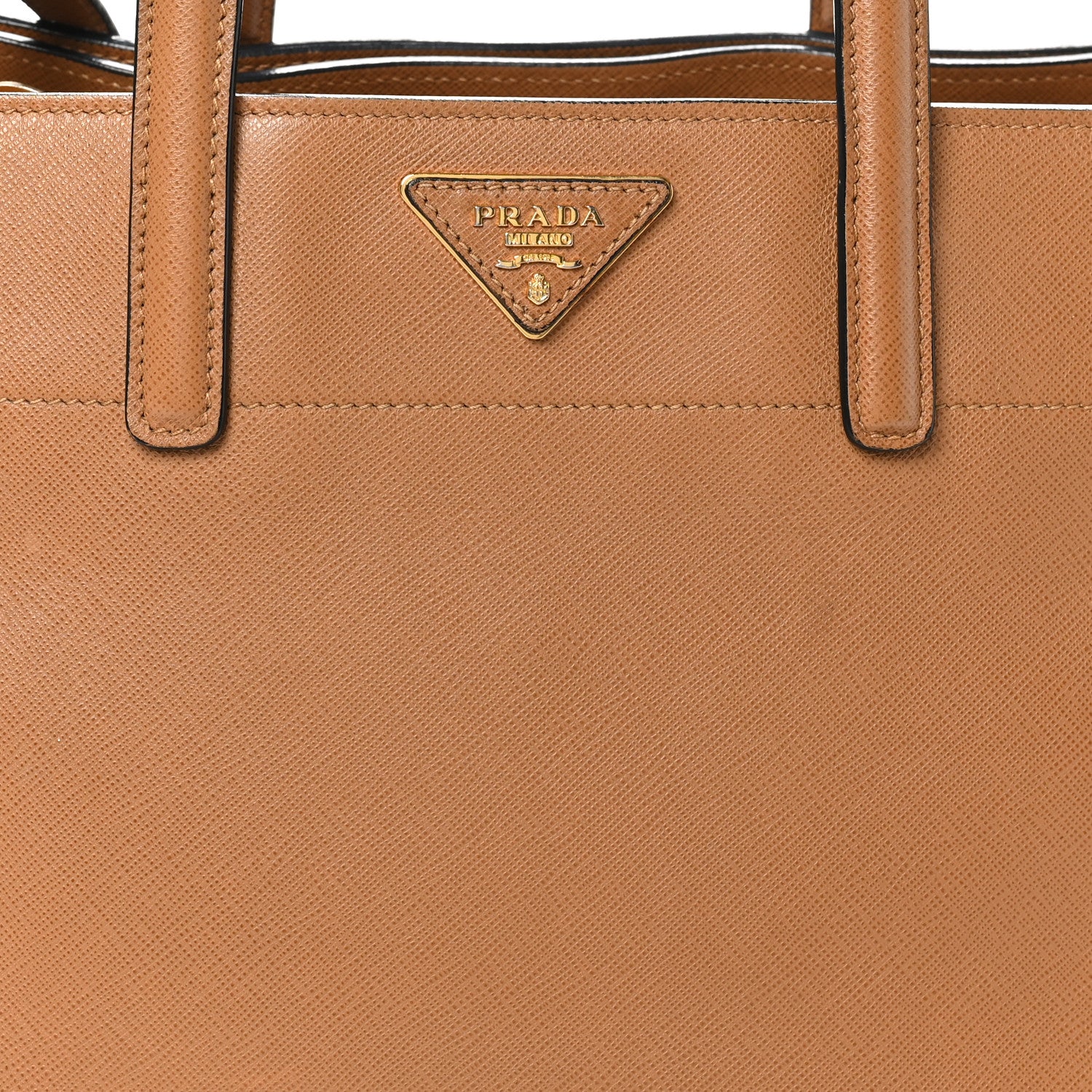 Prada Saffiano Soft Triple Pocket Tote Caramel 6 of 10