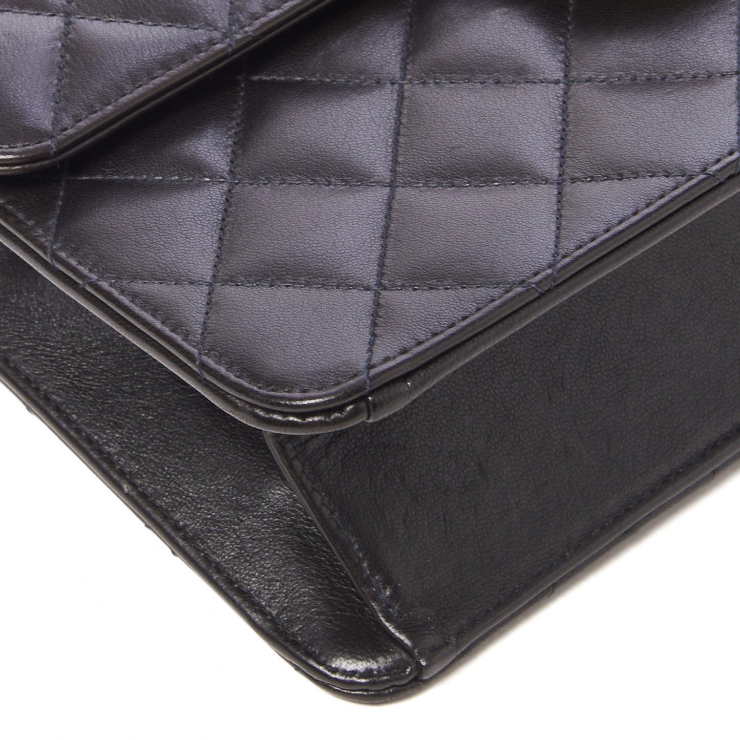 Lambskin Quilted Small Single Flap Black