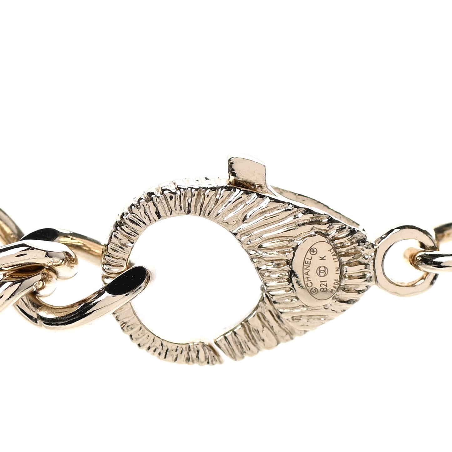 Pearl Crystal Lambskin CC Choker Gold Black
