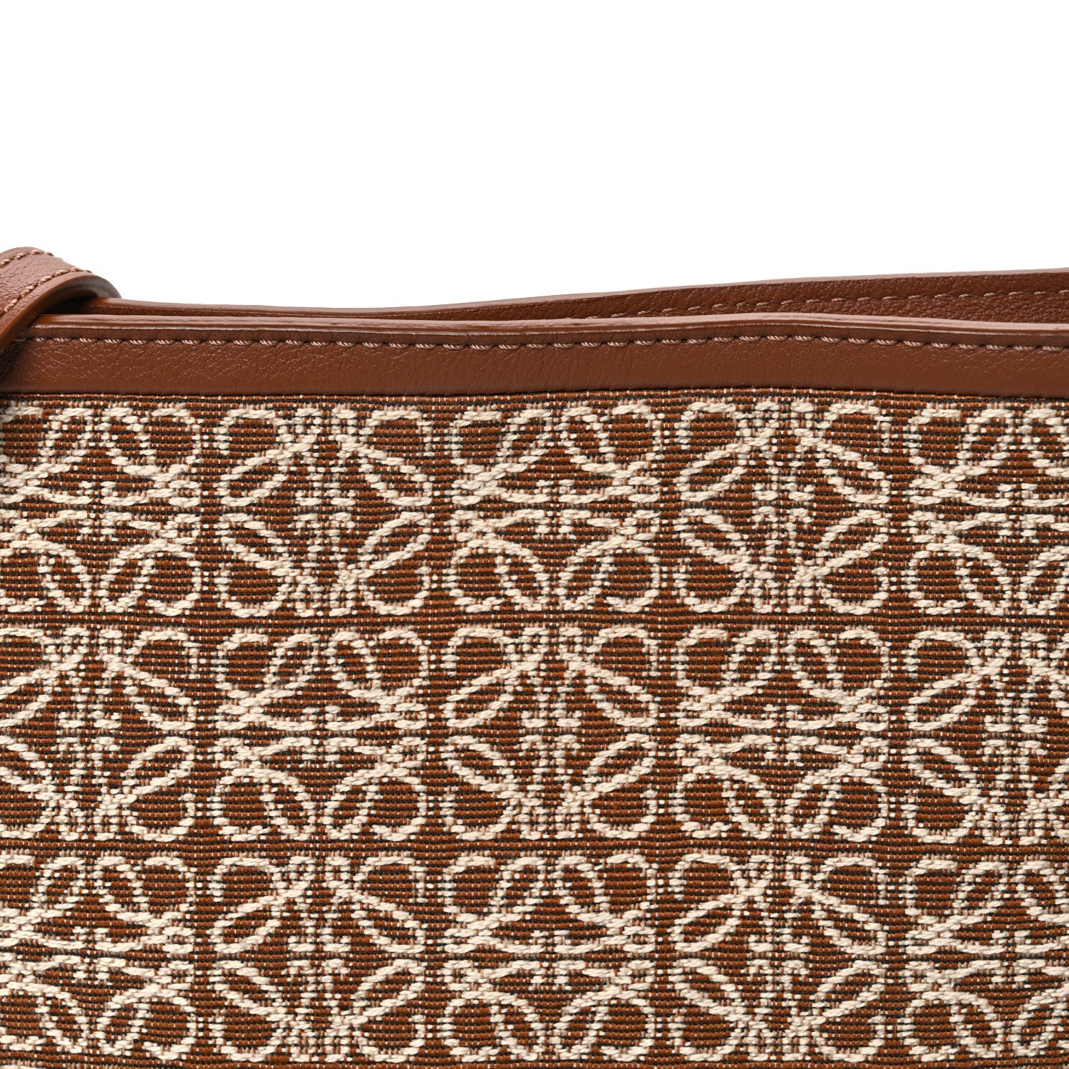 Loewe Jacquard Anagram Calfskin Mini Flamenco Knot Clutch Tan Pecan 7 of 9
