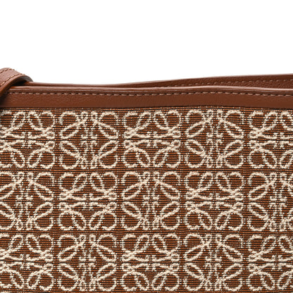 Loewe Jacquard Anagram Calfskin Mini Flamenco Knot Clutch Tan Pecan 7 of 9