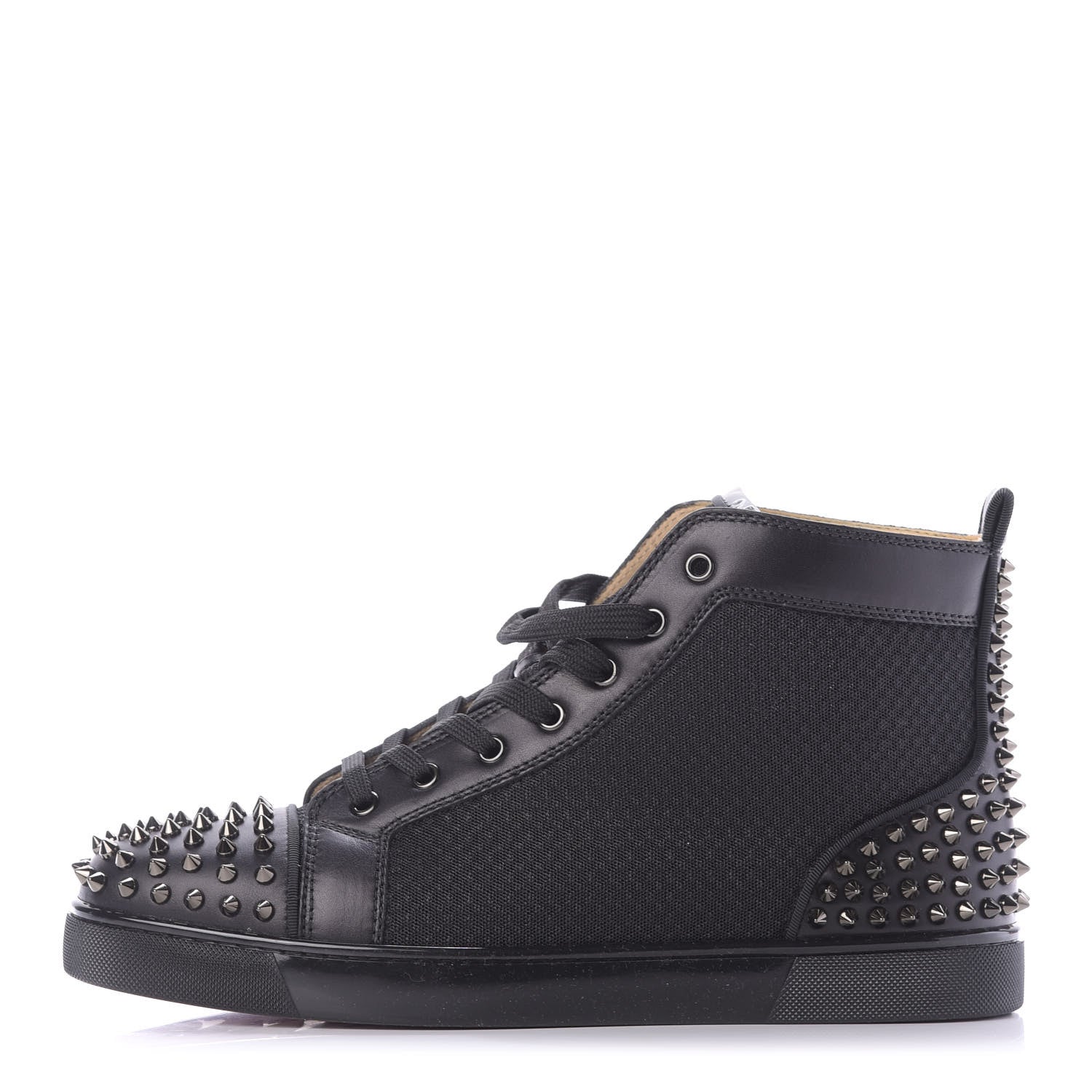 Christian Louboutin Calf Mesh AC Lou Spikes 2 Flat Sneakers 43.5 Black 1 of 10