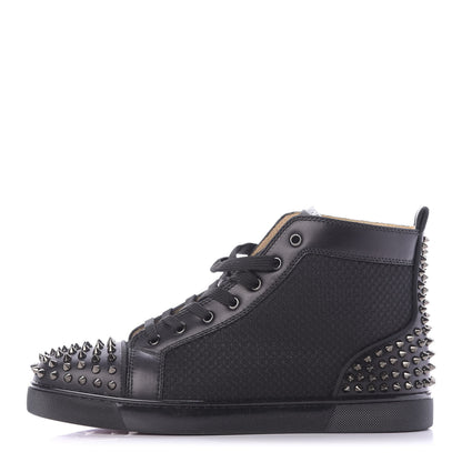 Christian Louboutin Calf Mesh AC Lou Spikes 2 Flat Sneakers 43.5 Black 1 of 10