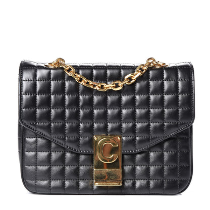 Celine Calfskin Quilted Medium C Bag Black 1 of 10