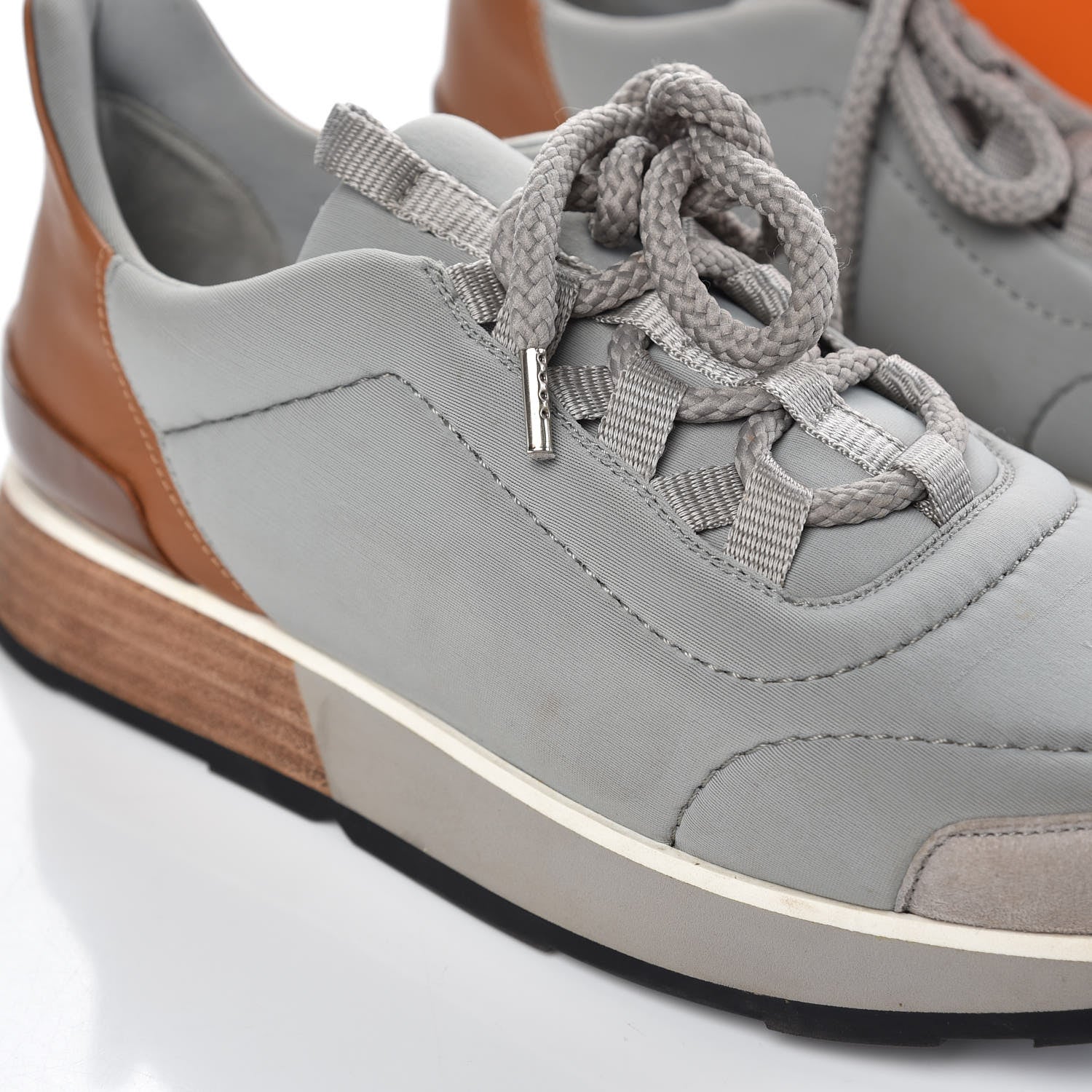 Hermes Suede Nylon Sneakers 37 Grey 11 of 14