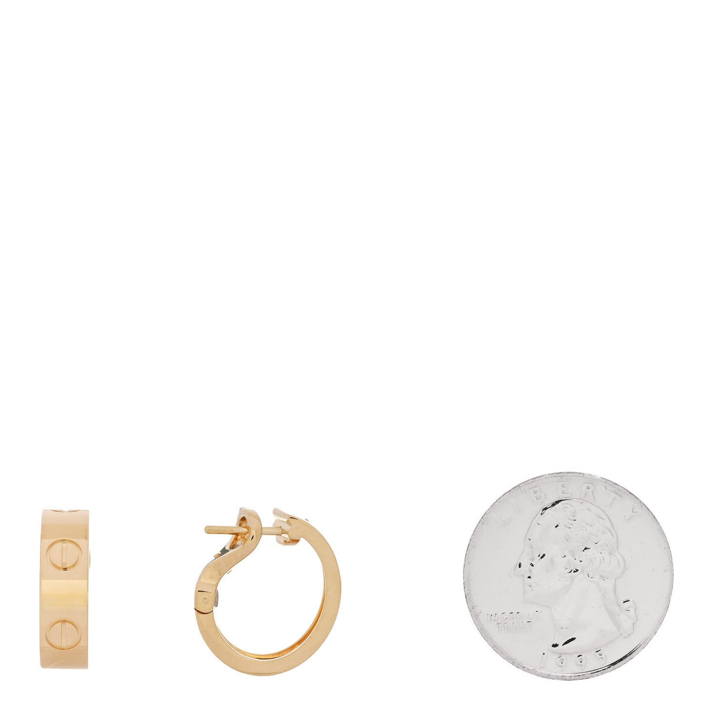 18K Yellow Gold 5.5mm LOVE French Clip Hoop Earrings